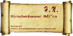 Hirschenhauser Nóra névjegykártya